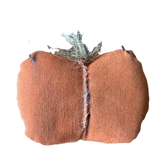 Primitive Cloth Cat Head Pumpkin Folk Art Patchwork Grungy Hand Painted Rustic - Picture 8 of 8